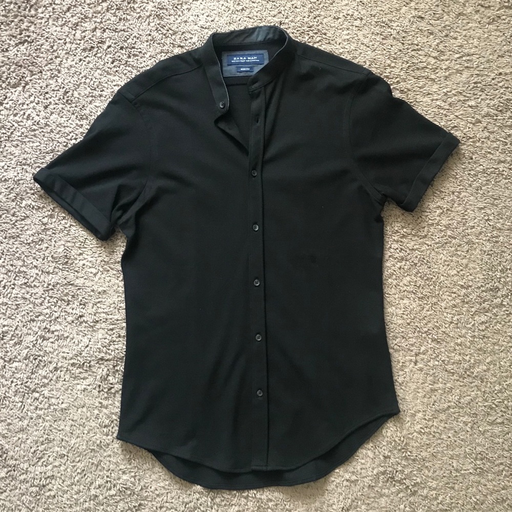 Zara Button Down Black Shirt